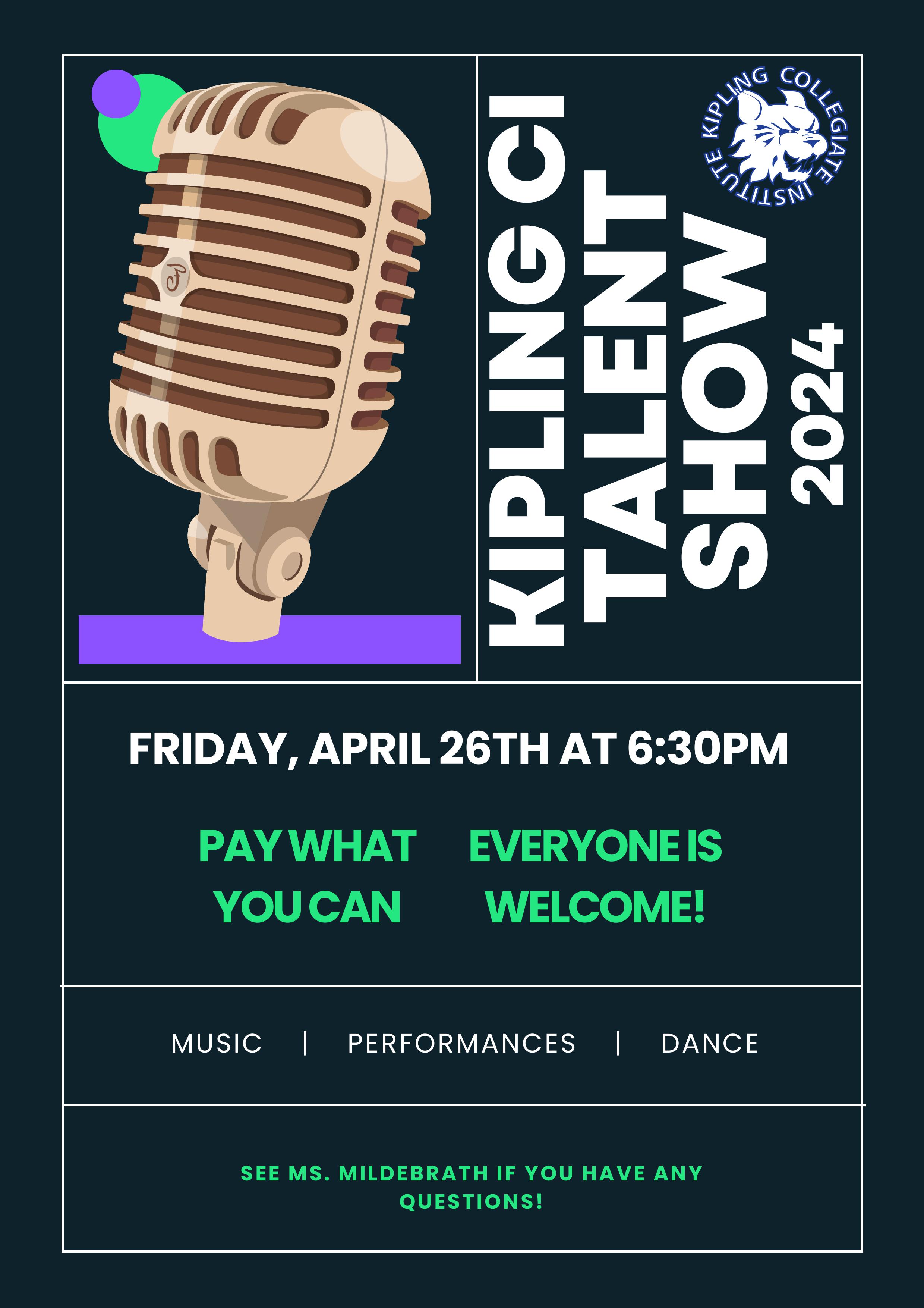 KCI Talent show 2024 poster